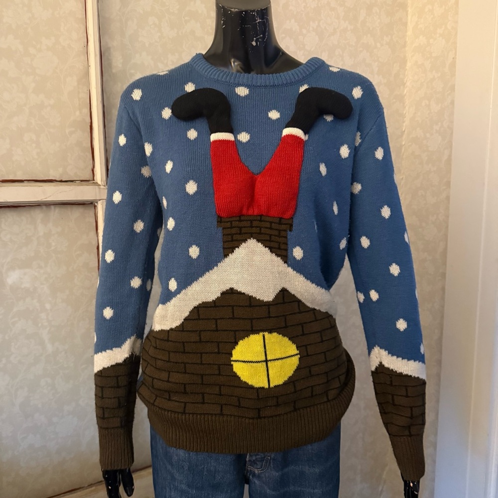 Love by Design Santa Chimney Ugly Christmas Sweater Size Medium